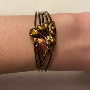 Abstract Gold Adjustable Chunky Bangle